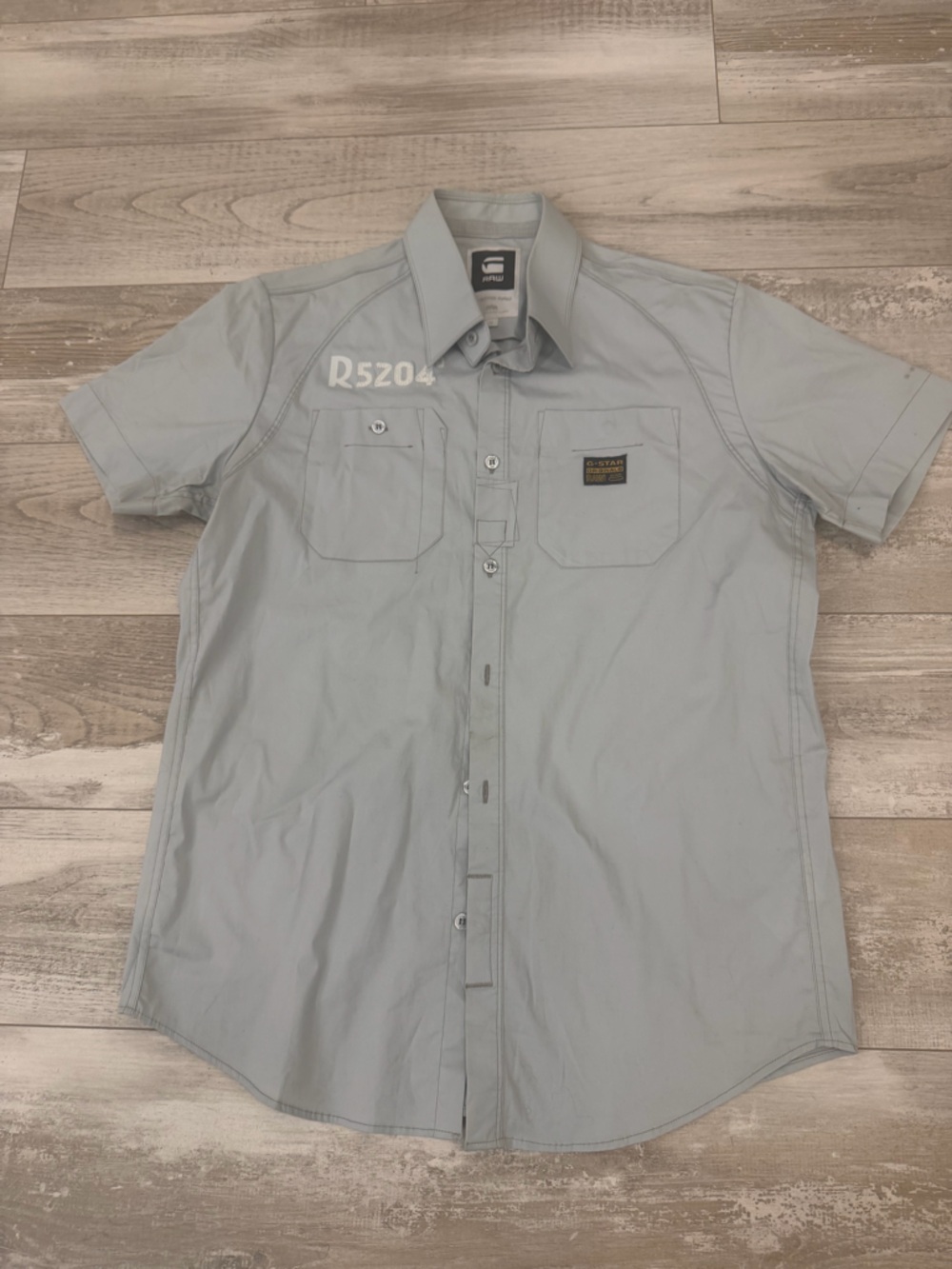 G-Star RAW Men’s Size M Grey Short Sleeve Utility Work Shirt R5204 Heavy Cotton - Picture 3 of 8